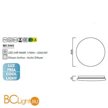 Потолочный светильник Mantra Zero II 5945 - Схема