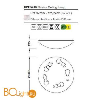 Потолочный светильник Mantra Zero 5410 - Схема