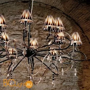 Люстра Masca Chic 1831/12 Nero lucido / Glass 501 - Фото 0