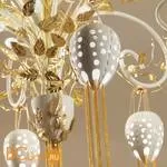 Подвесная люстра на штанге Masca Fantasia 1881/6 Bianco lucido oro - Фото 0