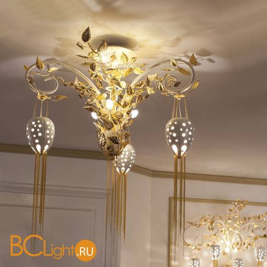 Потолочная люстра Masca Fantasia 1881/3 Bianco lucido oro