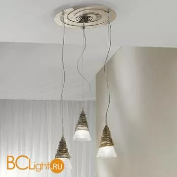 Подвесной светильник Masca Siberia 1818/3SR Argento acido / Glass 414