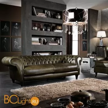 Подвесной светильник Masca Vision 1877/4 Argento patinato / Brown leather - Фото 0