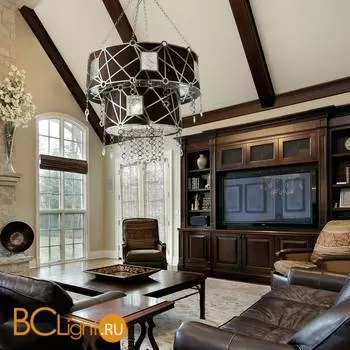 Подвесной светильник Masca Vision 1877/8 Argento patinato / Brown leather - Фото 0