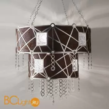 Подвесной светильник Masca Vision 1877/8 Argento patinato / Brown leather - Фото 1