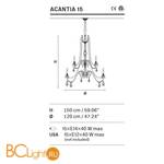 Люстра Masiero Acantia 15 G03+F01 Cut - Схема