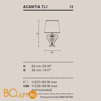 Настольная лампа Masiero Acantia TL1 V95 / DAM/36/WH - Схема