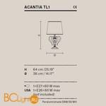 Настольная лампа Masiero Acantia TL1 V95 / DAM/36/WH - Схема