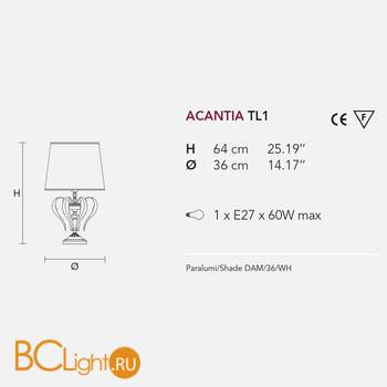 Настольная лампа Masiero Acantia TL1 G03 / DAM/36/WH - Схема