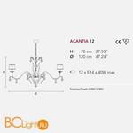 Люстра Masiero Acantia 12 G03 / DAM/14/WH Cut crystal - Схема