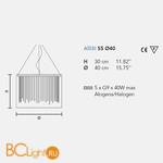 Подвесной светильник Masiero Aissi S5 40 CUT CRYSTAL - Схема