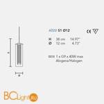 Подвесной светильник Masiero Aissi S1 CUT CRYSTAL - Схема