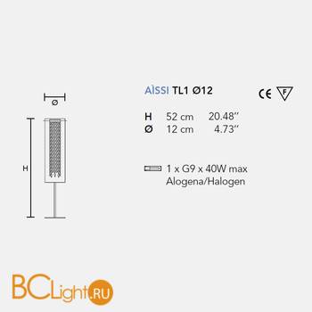 Настольная лампа Masiero Aissi TL1 Swarovski ELEMENTS - Схема