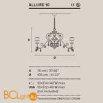 Люстра Masiero Allure 10 V96/DAM/12/GD-CREAM Cut crystal - Схема