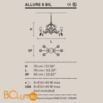Люстра Masiero Allure 6 BIL V96/DAM/12/GD-CREAM Swarovski elements - Схема