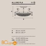 Потолочный светильник Masiero Allure PL8 V96 Cut crystal - Схема