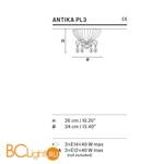 Потолочный светильник Masiero Antika PL3 G15 - Схема