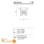 Настенный светильник Masiero Antika A1 G15 - Схема