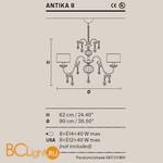 Люстра Masiero Antika 8 /G15/ SAT/17/WH - Схема