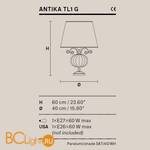 Настольная лампа Masiero Antika TL1 G /G16/ SAT/40/WH - Схема