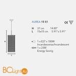 Подвесной светильник Masiero Aurea 15 S1 G04 /AM/CUT CRYSTAL - Схема