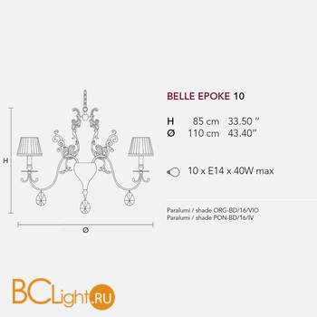 Люстра Masiero Belle Epoke 10 G03-F01 / PON/16/IV - Схема