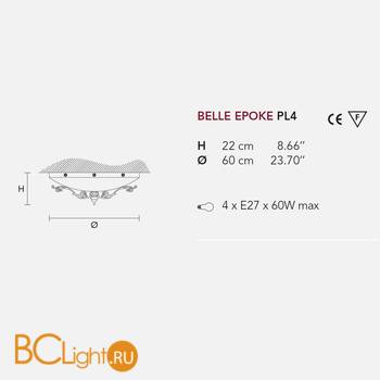 Потолочный светильник Masiero Belle Epoke PL4 G03-F01 - Схема