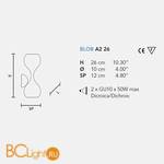 Настенный светильник Masiero Blob LED A2 26 WH-S - Схема