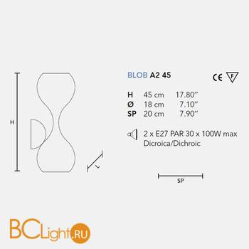 Настенный светильник Masiero Blob LED A2 45 F-01 - Схема