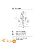 Люстра Masiero Bohemia VE 874/5+5 Cut - Схема