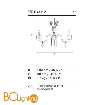 Люстра Masiero Bohemia VE 874/12 Cut - Схема