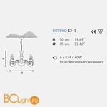 Люстра Masiero Botero S3+3 Bianco V95 - Схема