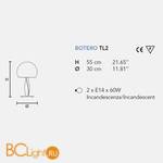 Настольная лампа Masiero Botero TL2 Bianco V95 - Схема