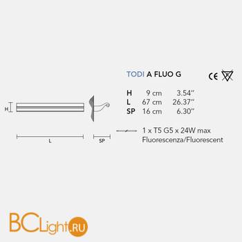 Настенный светильник Masiero Capitelli Todi A Fluo G - Схема
