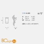 Настенный светильник Masiero Capitelli Cori A LED - Схема