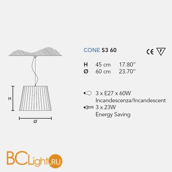 Подвесной светильник Masiero Cone S3 60 PON / IV - Схема