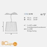 Подвесной светильник Masiero Cone S3 90 PON / IV - Схема