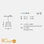 Подвесной светильник Masiero Cone S2 40 PON / BK - Схема