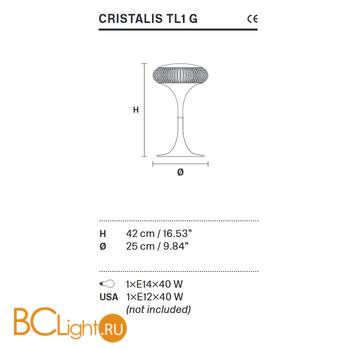 Настольная лампа Masiero Cristalis TL1 G G18 CUT CRYSTAL - Схема