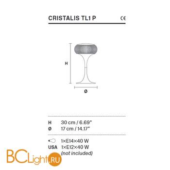 Настольная лампа Masiero Cristalis TL1 P G18 CRYSTALS FROM SWAROVSKI - Схема