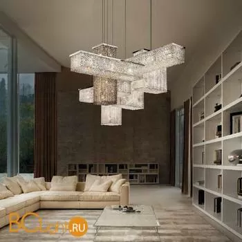 Подвесной светильник Masiero CUBO COMBO S175 SQ G04 COLOURED CUT CRYSTAL