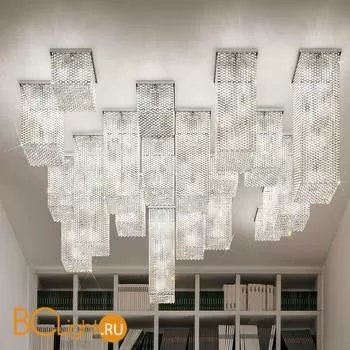Потолочный светильник Masiero Cubo COMBO PL21 200 SQ TRANSPARENT CUT CRYSTAL
