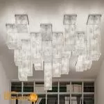 Потолочный светильник Masiero Cubo COMBO PL21 200 SQ TRANSPARENT CUT CRYSTAL