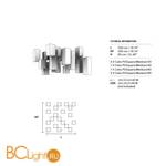 Потолочный светильник Masiero Cubo COMBO PL21 200 SQ TRANSPARENT CUT CRYSTAL - Схема