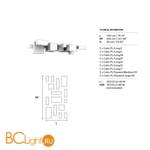 Потолочный светильник Masiero Cubo COMBO PL 16 200 RC TRANSPARENT CUT CRYSTAL - Схема