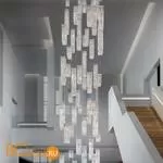 Подвесной светильник Masiero Cubo COMBO S64 100 SQ TRANSPARENT CUT CRYSTAL