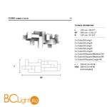 Подвесной светильник Masiero Cubo COMBO S300 RC TRANSPARENT CUT CRYSTAL - Схема