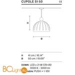 Подвесной светильник Masiero Cupole S1 50 V91 - Схема