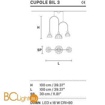 Люстра Masiero CUPOLE BIL 3 V54 - Схема