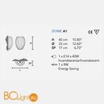 Настенный светильник Masiero Dome A1 PON / IV - Схема